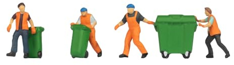 NOCH Müllabfuhr Figurenset, Modellbaufiguren, 1:87 H0 für realistische Alltagsszenen auf der Modellbahnanlage