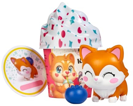 Simba Kawaii Pups Sammelfigur – 1 Hündchen (4,5 cm) mit Mini-Lebensmittel & Sammelkarte, 18-Fach Sortiert, zufällige Auswahl, Überraschungsfigur im Becher mit Blisterhaube, ab 3 Jahren
