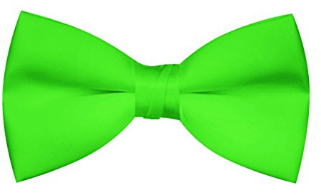 OM3® F-13 Neongrüne Fliege Herren Schleife Unisex Karneval Hochzeit Business Smoking Handmade Fertig gebunden (NEONGRÜN)