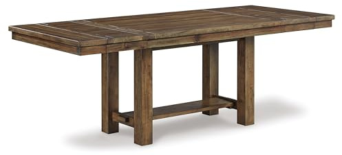 Signature Design by Ashley Moriville Rectangular Dining Extension Table, 2 Extension Leaves, Seats 8, 36 W x 86 D x 30.13 H, Wood & Acacia Veneer, Brown