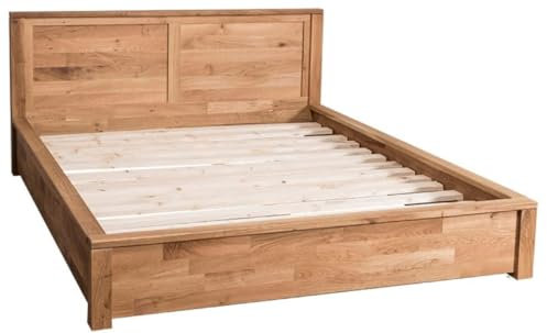 Casa Padrino Landhausstil Eichenholz Bett Naturfarben 180 x 200 cm - Schlafzimmermöbel im Landhausstil