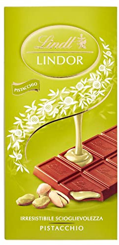 Lindt Lindor Tavoletta Pistacchio di Cioccolato al Latte con Ripieno Pistacchio, Formato 100g