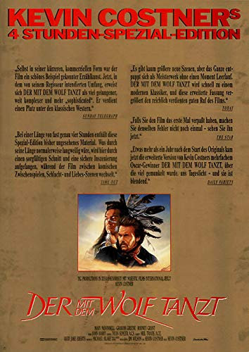 Der mit dem Wolf Tanzt - Spezial Edition: Pressespiegel (1995) | original Filmplakat, Poster [Din A1, 59 x 84 cm]