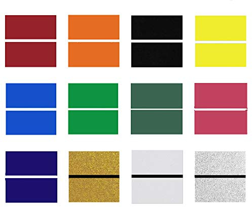 XLNTTECH 100% Laser Engraving Double Color Sheet (7 x 11“ x .040”, 12 Pieces & 12 Colors) for Interior Signs, Badges.