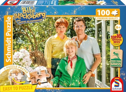 Schmidt 56592 Das große Hexentreffen Kinderpuzzle, 100 Teile | Familie Blocksberg