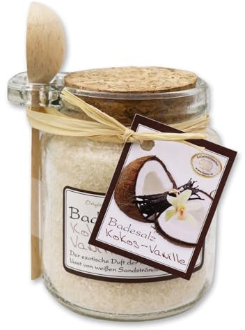 Florex Badesalz Kokos-Vanille Glas mit Holzlöffel 300 g