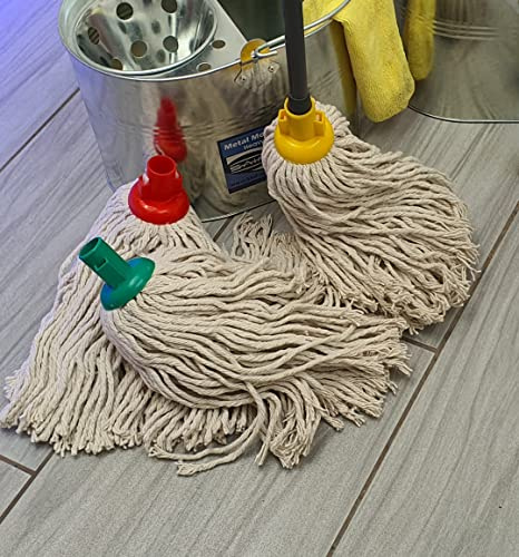 Socket Push 6Pcs Plastic PY Cotton Mop Head Jumbo Large Mop Thick Absorbent Yarn For Everyday Home /Work Commercial Mop Heads for Heavy Duty long lasting (6pk Jumbo Oz 20 390g)