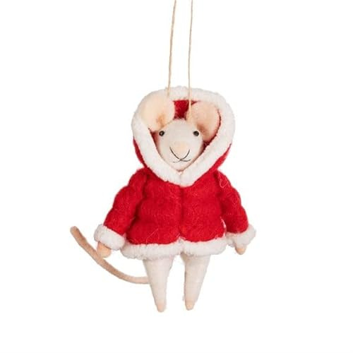 Sass & Belle Décoration en feutre Souris dans une veste bouffante