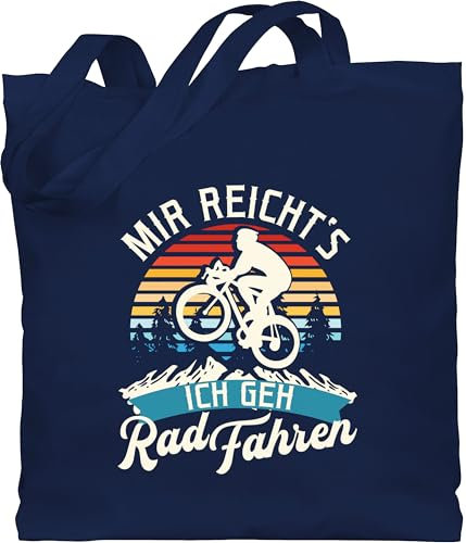 Shirtracer Baumwolltasche - Radsport Taschen - Mir reicht's ich geh Rad fahren - Vintage - weiß - Unisize - Navy Blau - lustige geschenke für fahrradfahrer fahr bag mountainbike geschenkideen