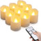 Aoreun 9 Stück LED Teelichter Flackernde Flamme Kerzen, LED Kerzen mit mit Fernbedienung/Timer-Funktion Outdoor Dekoration für Weihnachten, Halloween, Hochzeit, Party, Warmweiße Lichter