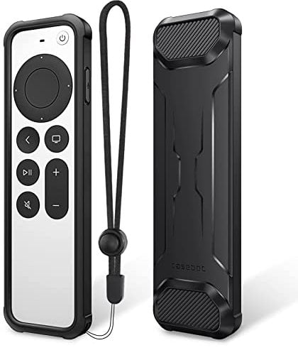 Fintie Schutzhülle für 2022/2021 Apple TV Siri Fernbedienung – Weiches TPU rutschfeste Stoßfeste Hülle für Apple TV 4K / HD Siri Remote Controller (3. /2. Generation), Schwarz