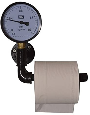 Industrial Toilet Paper Roll Holder,Pipe Floating Holder for Home/Bathroom,Wall Mounted Shelf,Navy Blue