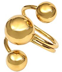 MAYIYAHO Feingoldkugel Interstellar Orbit Ringe Einfach Verstellbarer unregelmäßiger Twist Luxuri Design Fashion Ring