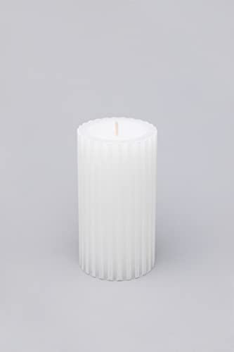 G Decor Duftende gerillte weiße Frangipani, perfekt für Meditation, Stumpenkerze, Jahrestag, neues Zuhause, Geschenk (große Säule)