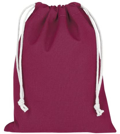 TEXXILLA Zuziehbeutel - Baumwolle | OEKO-TEX 100 zertifiziert | 15x20cm | Jutebeutel | Einkaufstasche | unbedruckt, Farbe:bordeaux