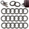 XCSJ 20 Stück Runde Karabiner Schwarz Sehr Robust Zinklegierung Runde Karabiner Karabiner Ring Karabiner Rund Karabinerhaken Rund Für Schlüsselanhänger Tasche Schmuck Diy Handwerk Machen (25.00)