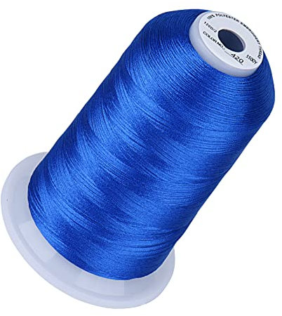 Simthread Stickgarn, 5500 Meter, Electic Blue 420, 40 W, 100 % Polyester, für Brother, Babylock, Janome, Singer, Pfaff, Husqvarna, Bernina Maschine