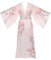 Kimono Satin Femme Robe de Chambre Femme Nuit Kimono Japonais Peignoir Satin Long Manche Longue (Rose dégradé)