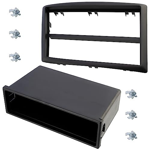 AERZETIX - C11135 - Cadre/façade/Adaptateur 2 ISO pour autoradio de Voiture - Moulage/Cache en Plastique - Compatible avec Renault Megane II