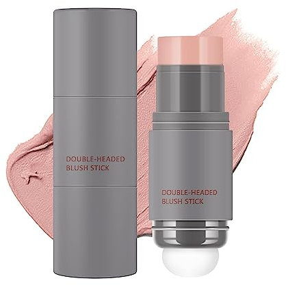Double-ended Blush Stick mit Schwammkopf,Wangen Rouge Stick,Wasserdicht Aufhellung Gesicht Konturierung Schatten Blusher Langlebige Tint Wange für Wangen, Lippen und Augen (03#)