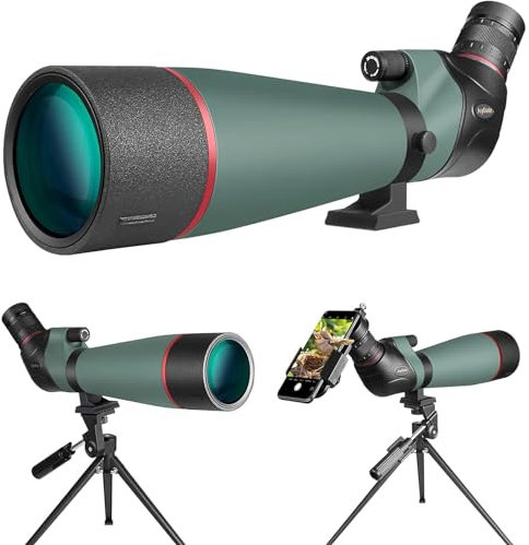 Cannocchiale HD 20-60x80 per il tiro al bersaglio, cannocchiale per l'osservazione della fauna selvatica, la caccia e il birdwatching - cannocchiale impermeabile BAK4 con treppiede (M20-60 * 80)