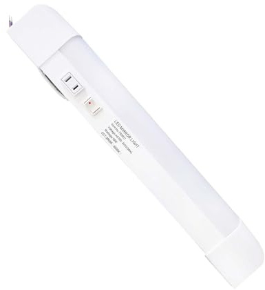 10 Watt Bathroom Wall Light, LED Shaver Light with Dual Voltage Socket,Double Ended Stripe Light, 10 Watt Mirrors Light Replace 100W Cupboard Halogen Light for Under Cabinet Kitchen Light (1 Pack)