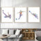 Herfair 3 Stück Moderne Bunt Fußball Poster Set, Schwarz und Weiß Kunstdruck Bilder, Kinderzimmer Wohnzimmer Wandbilder Wanddeko für Teenager Jungen, Ohne Rahmen (Bunt Fußball,30x40cm)