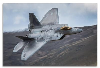 F-22 Poster mit Militär-Kampfflugzeugen, dekoratives Gemälde, Leinwand, Wandposter und Kunstdruck, moderne Familienschlafzimmer-Dekoration, Poster, 60 x 90 cm