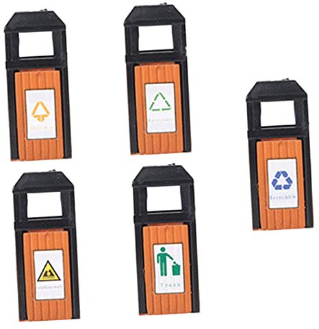 VILLFUL 5st Mini-mülleimer Spiel Zum Sortieren Von Müll Diy-material Mini-zubehör Miniatur-puppenhaus Hausdekorationen Für Zu Hause Modell Straßenabfallbehälter Mini-dekor Tischzubehör Abs