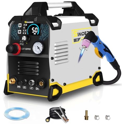 SSIMDER Taglierina al plasma da 50 Amp non touch Pilot ARC Macchina da taglio al plasma ad alta frequenza Pre Post Flow Gas e taglierina al plasma 2T/4T con taglio pulito da 12 mm