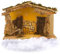 Avilia Weihnachtskrippe aus Holz 26 x 50 x 29 cm – Leere Krippe mit Tür zum Öffnen und komfortablem erhöhtem Boden – ideal für Weihnachtsdekorationen und tolle Geschenkidee – robust