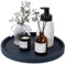 Silicone Bathroom Tray Round Vanity Tray Decorative Soap Holder Kitchen Countertop Organizer Coffee Table Decor for Candle, Perfume, Plant, 11 Inch, Dark Blue