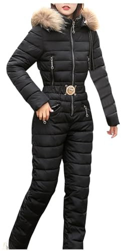 BOTCAM Skianzug Winter Damen, Schneeanzug Skioverall Einteiler Winddichte Skifahren Sätze Schneejacke Outdoor Warme Ski Suit Jumpsuit Thermo Skioverall Snowboard Atmungsaktive Jumpsuit