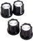 TOYANDONA 4pcs Vintage Style Black Silver Knobs for Guitar Bass D-type Shaft Pot Knobs