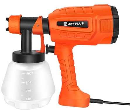 Paint Sprayer, Fence Paint Sprayer, Paint Sprayer for Walls and Ceilings, Paint Sprayer for Fences and Sheds, Handheld HVLP Electric Spray Gun with 3 Nozzles and 3 Patterns, 1000ML Container
