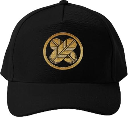 LLIHSDHCC KlassikerTakanoha Kamon In Gold Siegel Hut Casual Sommer Einfarbig Frühling Snapback Sport Kaskette Fisch Haube SchwarzSport Geschenk