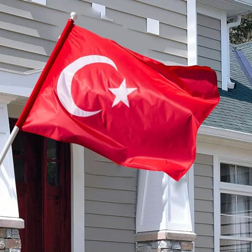 Türkiye bayrağı 150×90 cm, Türk bayrakları, Türkiye Flagge, Türkische Flaggen mit Messing-Ösen, Polyester, 74g