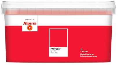 Alpina PANTONE Poinsettia – Wandfarbe im PANTONE-Farbton – 1 Liter