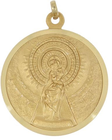 Holyart Medalla 32 mm Virgen del Pilar y Basílica latón Dorado