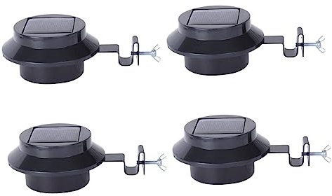 HOMSFOU 4stücke Solar Zaunleuchten Dachtraufenleuchten Gartenleuchten Led Beleuchtung Für Außenbereich Rasenwege Parks