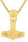 Twoowl Thor Hammer Necklace 925 Sterling Silver 14K Gold Plated Viking Raven Pendant Norse Runes Amulet Mjolnir Jewellery Gifts for Women Men