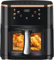 Friggitrice ad aria calda 9L AirFryer senza olio, friggitrice con LED Touch Screen, finestra di visualizzazione, 6 programmi, tempo e temperatura regolabili per una facile cottura, lavabile in