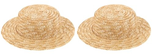 HANABASS Mini sombrero de paja para muñecas, sombrero de muñeca tejido, cilindro redondo como accesorio para fotos y decoración de mini sombreros para decoración de bricolaje, suministros de fiesta