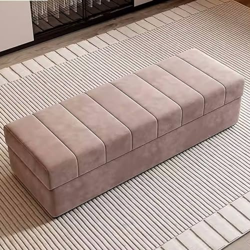Moderne Aufbewahrungsbank – Massivholz-Eingangsbank, luxuriöses Design, Bettbank, stilvolle Sofa-Lösung für Zuhause (Farbe: Braun, Größe: 150 cm)