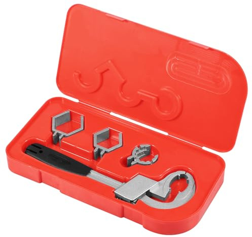 Pince à siphon 270 mm avec ouverture extra large avec 3 embouts | Clé réglable de 25 à 80 mm | Outil sanitaire pour lavabos et robinets | Alliage d'aluminium