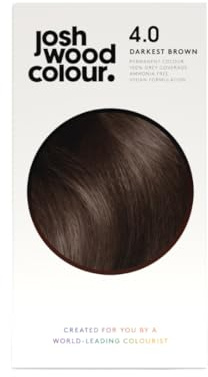 Josh Wood Permanent Hair Dye, 4.0 Darkest Brown, Ammonia-Free, 2-Pack