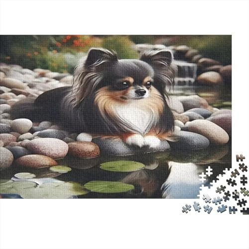Dog Riverside Scene 1000 Piece Jigsaw Puzzle Paper Adults