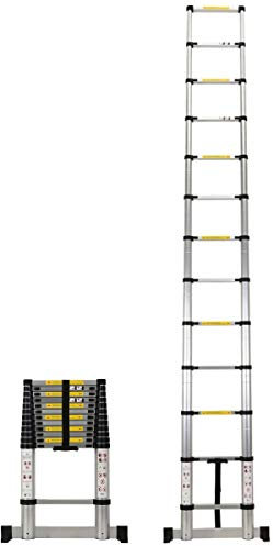 GT GARDEN Teleskopleiter 3.80 Meter, Aluminium, 150 kg Belastbarkeit