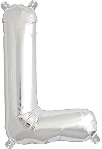 16 Silver Letter L Foil Balloons Air Filled Self Inflating Birthday Anniversary Wedding Party Banner Decorations