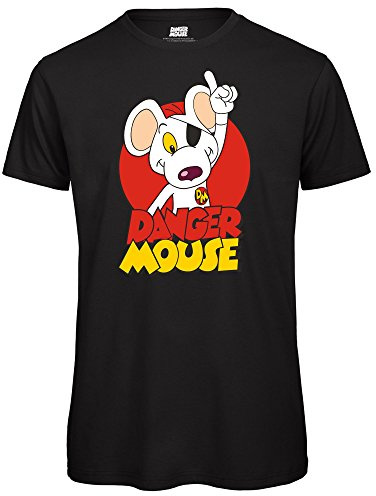 Danger Mouse® Character Herren T-Shirt (Schwarz, XL), Schwarz , XL